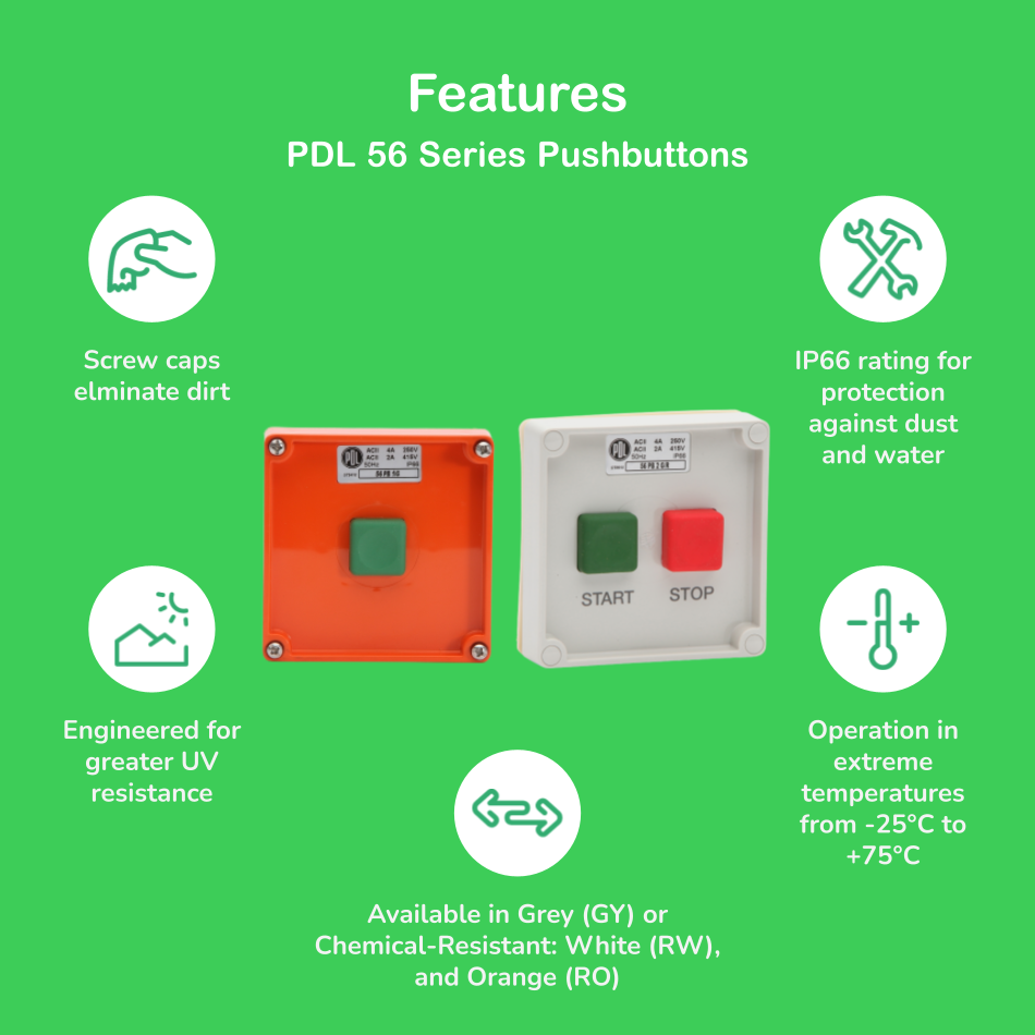 PDL56RCD2030LERO - PDL 56 RCD 30mA IP66 240V 20Amp - Orange